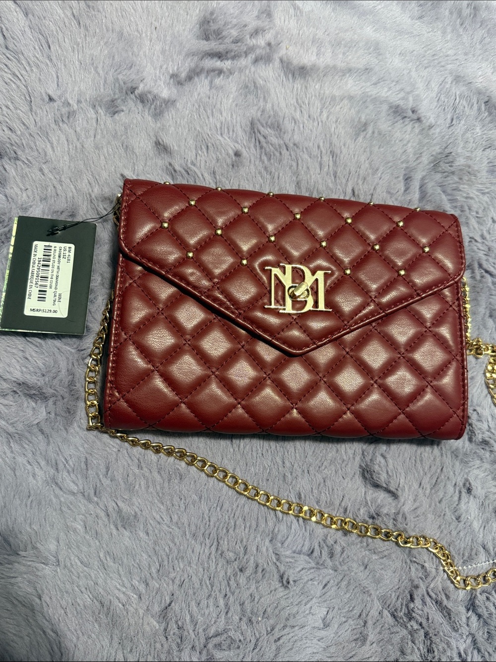 Badgley mischka burgundy bag
